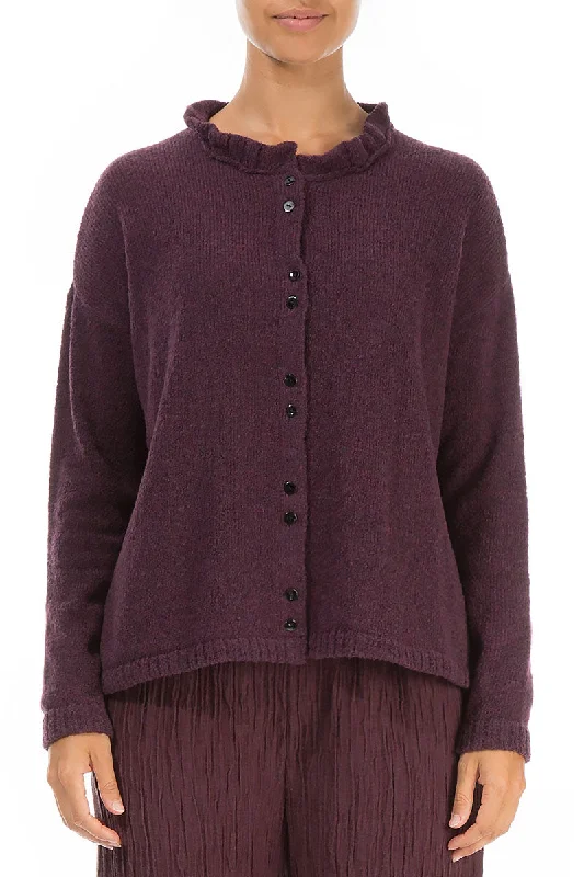 Elegant Fashion Frill Collar Mulberry Wool Cardigan