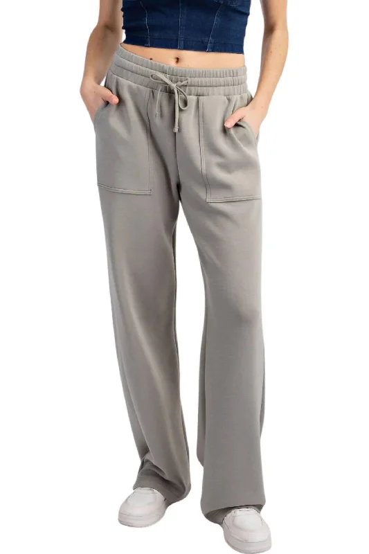 Bold Prints Casual Chic Modal Straight Lounge Pants - Plus In Dusty Sage