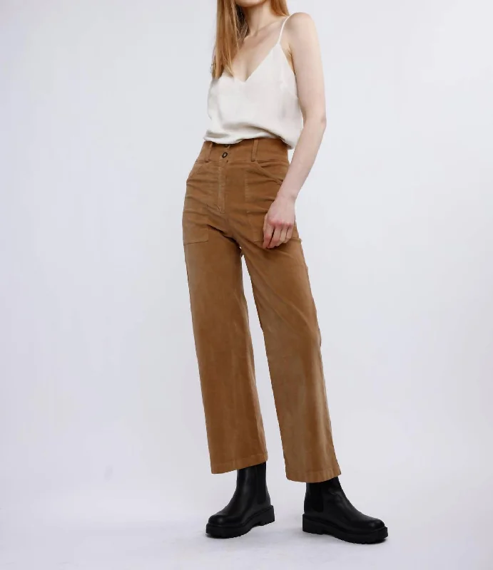 Minimalist Women’s Fashion Clothing Aria Hi-Waist Pants In Camel