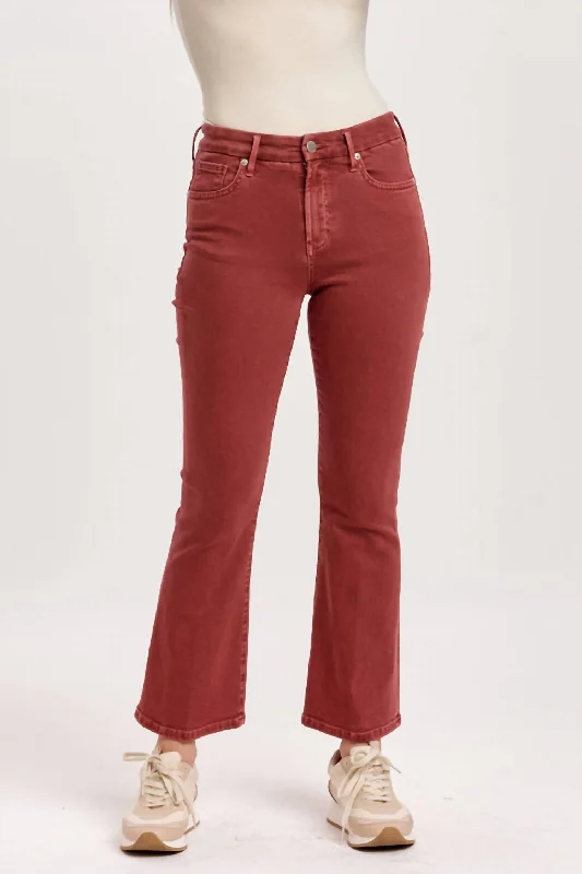 Cool Prices Jeanne High Rise Cropped Flare Jeans In Intense Rust