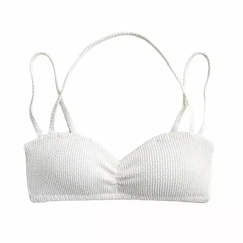 Versatile Outfits Scrunchie Sweetheart Bikini Top In White