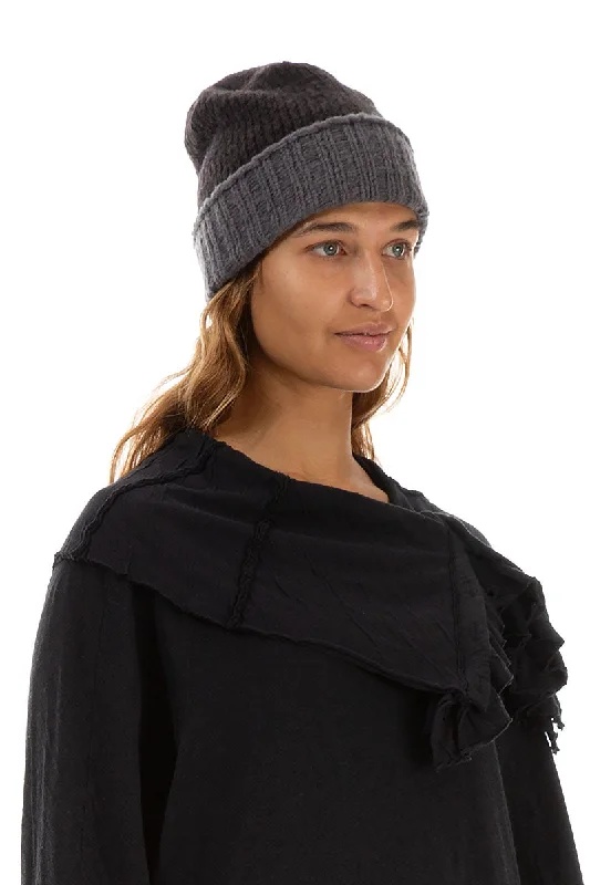 Women's Clothing Brands Ribbed Dual Chocolate Wool Beanie Hat