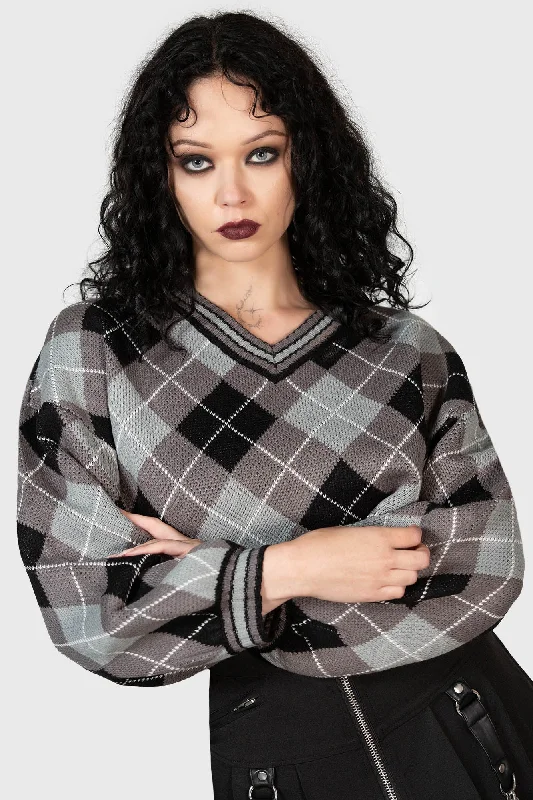 Women Fashion Nasiv Argyle Knit Top