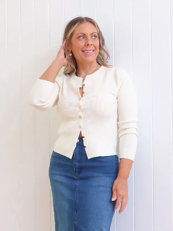 Winter Wardrobe Clearance Bliss Cardigan  - Ivory