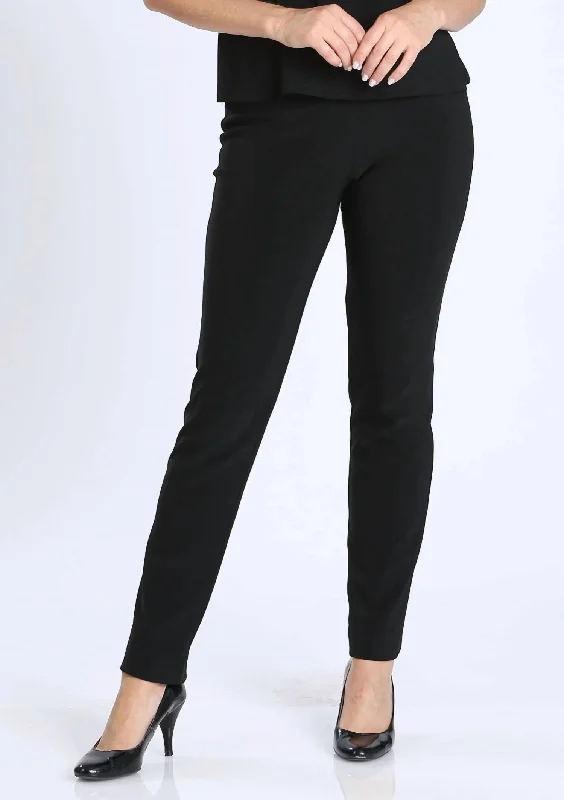 Style Redefined Bottom Split Straight Pants In Black