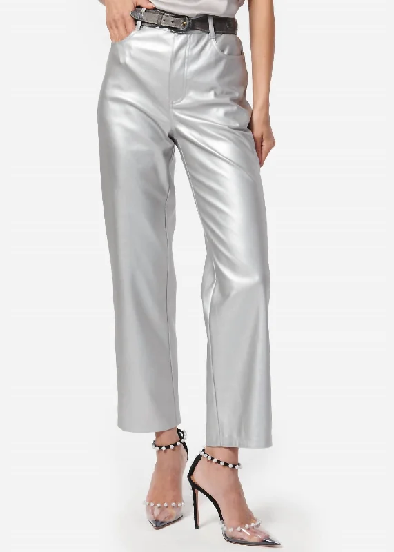 Huge Price Cut Hanie Metallic Pant In Silver