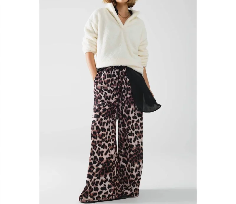 Best Online Boutiques For Women Wide Leg Leopard Pants In Multi