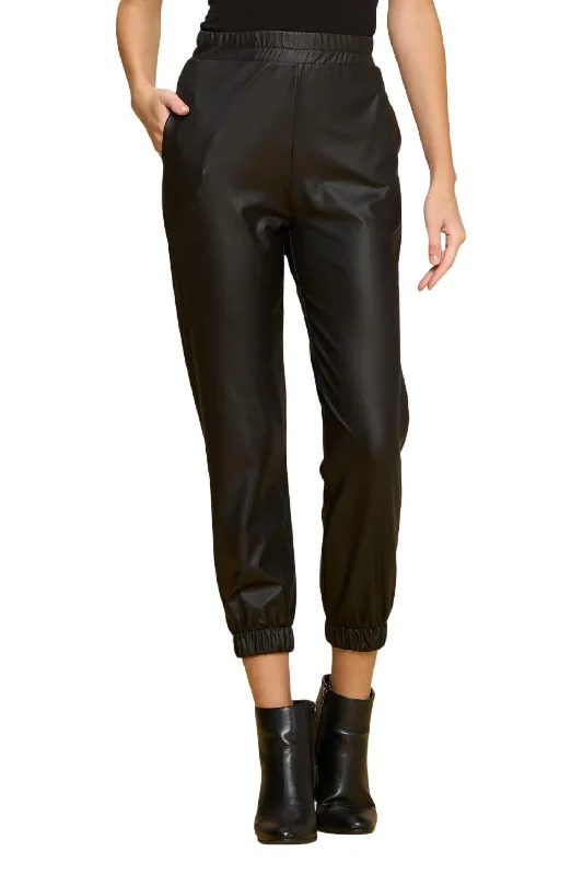 Clearance Event Faux Leather Pant In Black