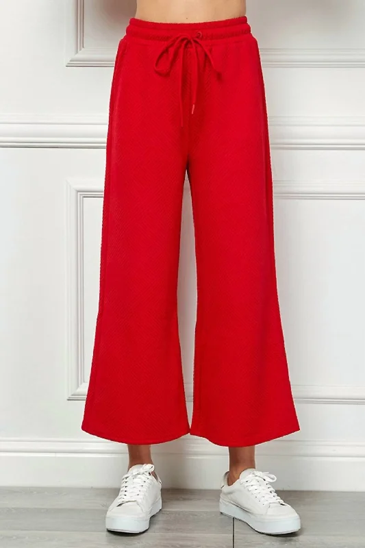 Fashion Forward Textured Cropped Wide Pant