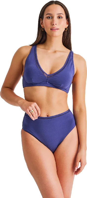 Clearance Sale Online Deep V Mesh Insert Crop Bikini Top - Women's|-|Haut de bikini écourté à décolleté en V plongeant avec empiècement en filet - Femme