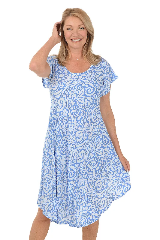 Current Trends Damask Sherry Short Sleeve Cover-Up Dress