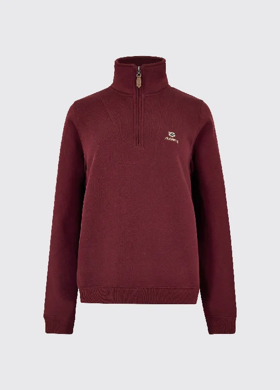 Fashion-forward Women’s Wear Castlemartyr Women's Quarter Zip Sweatshirt - Ox Blood