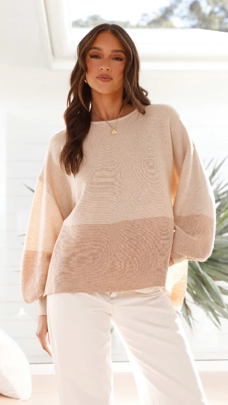 Laid-Back Elegance Seneca Jumper - Beige