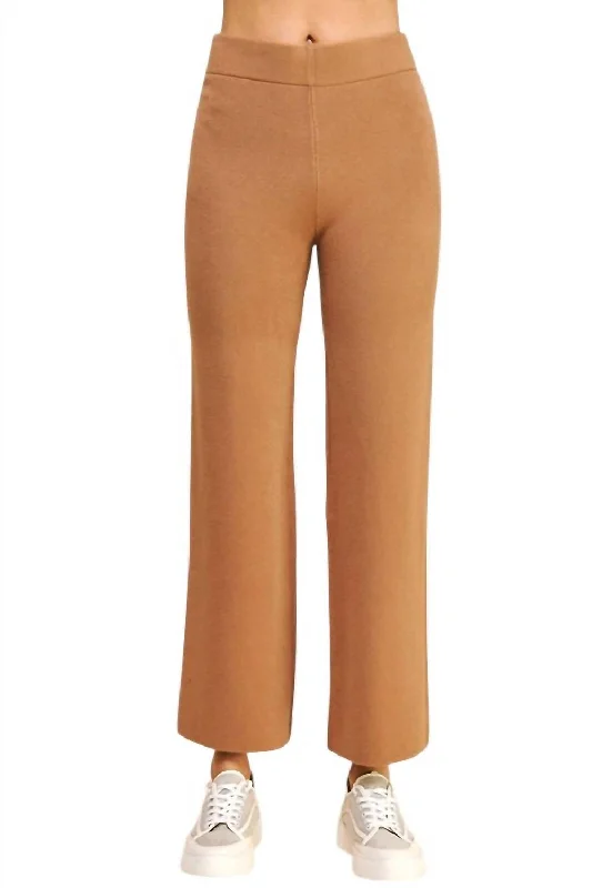 Versatile Outfits Women's Straight Leg Sweater Pants In Camel