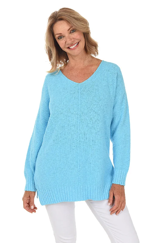 Women's Clothing Stores V-Neck Tunic Sweater