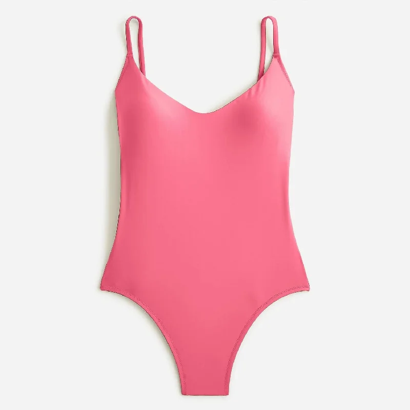 Chic Casual Style Scoopneck One Piece Swimsuit In Pink