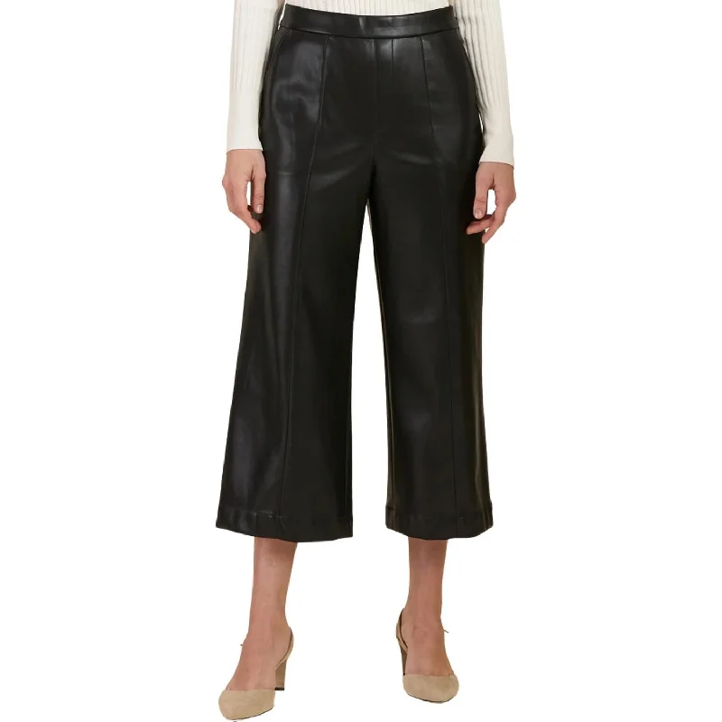 Hot Styles Payton Pleather Crop Pants In Black