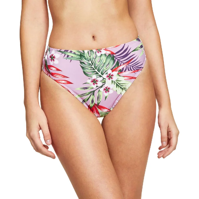 Preppy Style Womens High-Waist Floral Swim Bottom Separates