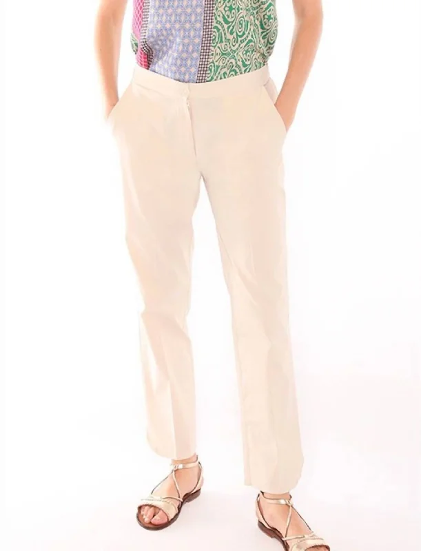 Style Revolution Ornella Pant In Beige Gabardine