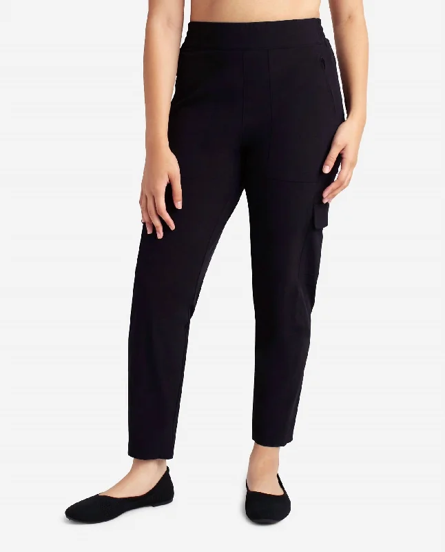 Women's Clothing Online Sale Lined Cargo Pants In Black