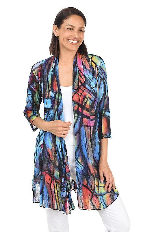 Stylish Women's Apparel Mosaic Mesh Cardigan