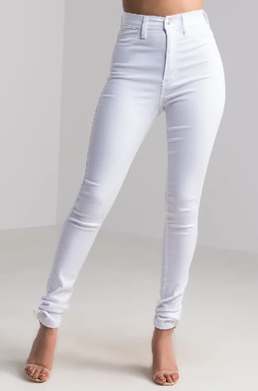 Cutting Edge Fashion SEXY DENIM HIGH RISE DENIM WHITE