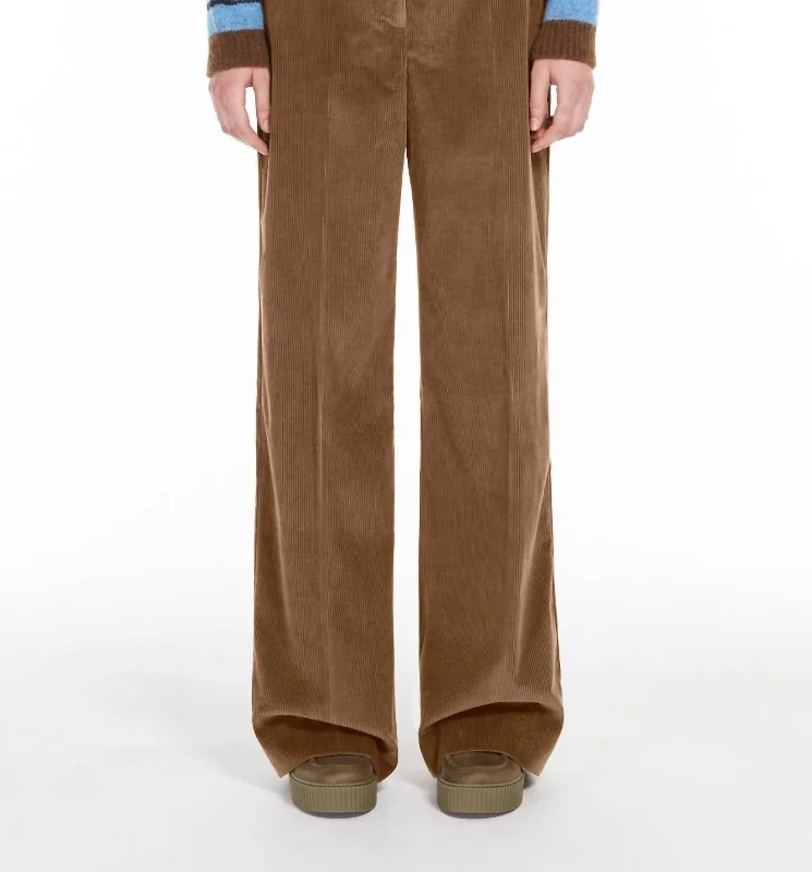 Women’s Formal Wear Tania Wide Leg Corduroy Trousers In Hazelnut