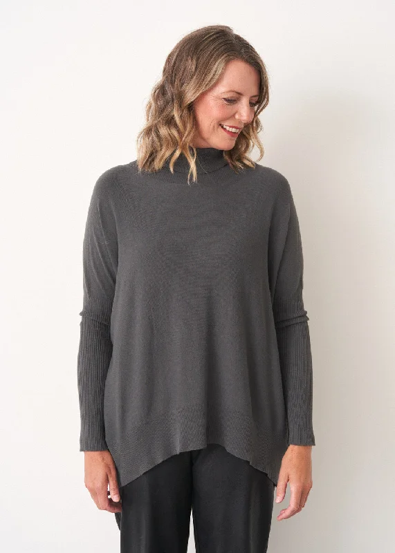 Flash Sale Or Flash Sales FLICK ROLL NECK SWEATER - DARK STONE