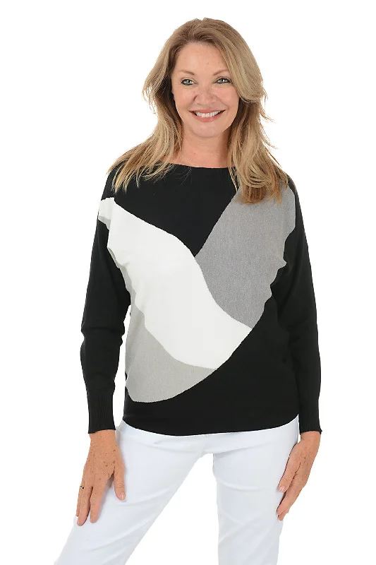 Style Redefined Wheat Angled Colorblock Dolman Sleeve Sweater