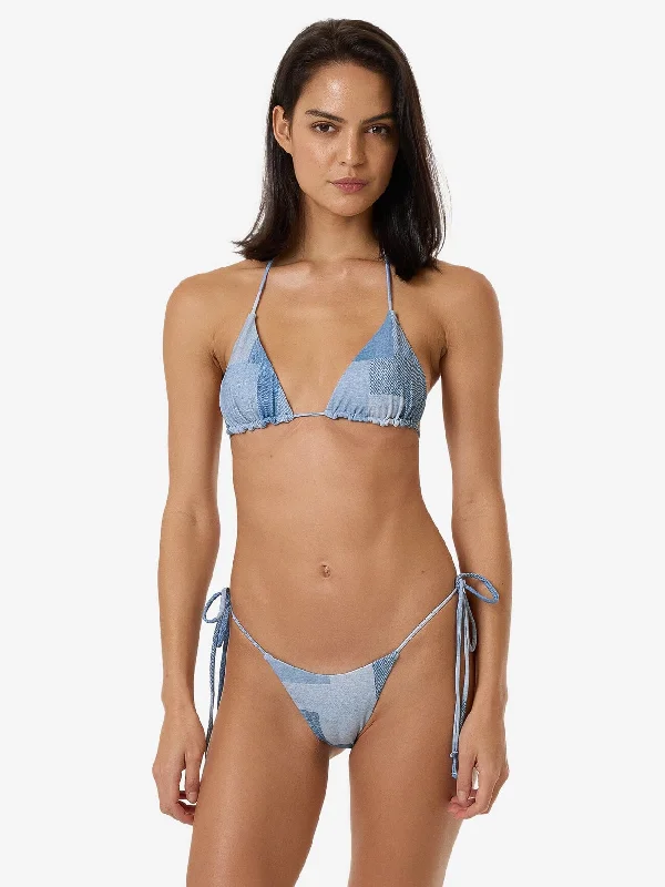 Step Ahead, Lead The Trend Shades Of Indigo Micro String Bikini Bottom - Blue