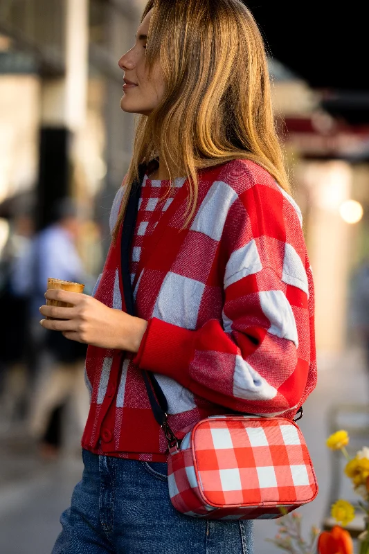 RED POWDER BLUE GINGHAM