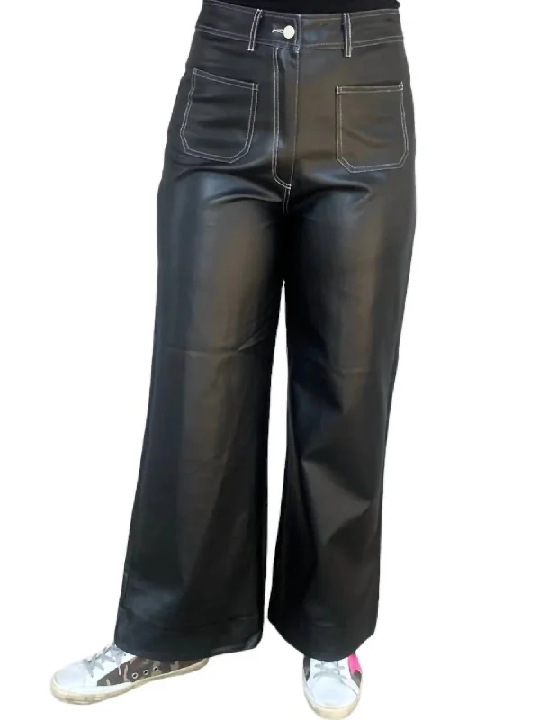 Casual Dresses for Women Vegan Leather Pants In Black