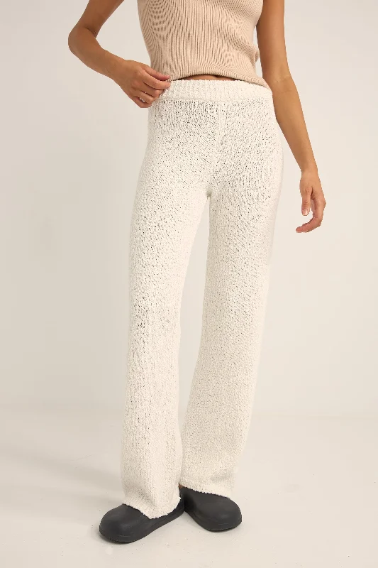 Plus Size Women Wear Adele Knit Pant White