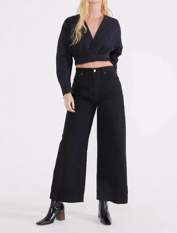 Earthy Tones Devon Wide Leg In Black Onyx