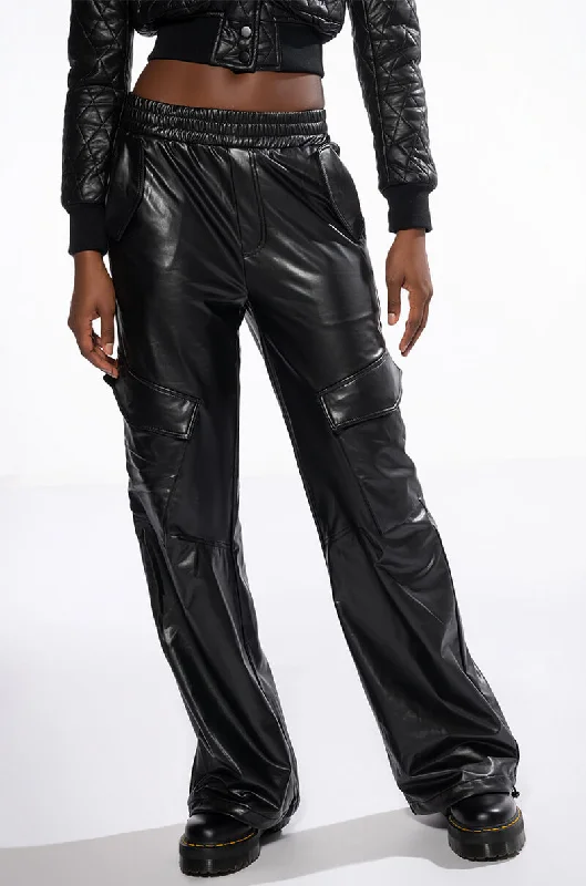 Easygoing Women’s Style ALWAYS WINNING FAUX LEATHER JOGGER