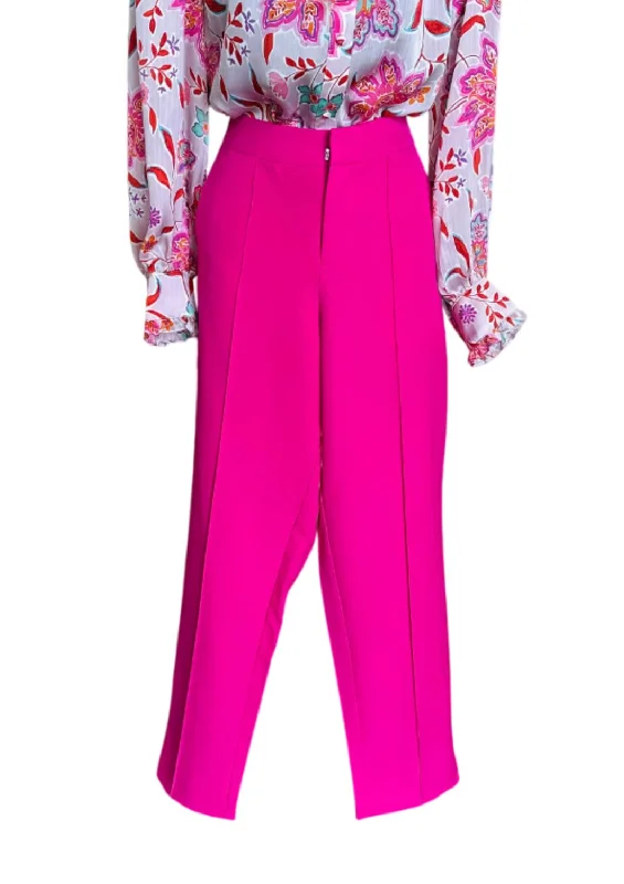 Plus Size Women’s Fashion and Clothing Women's Side Slit Pant In Fuchsia