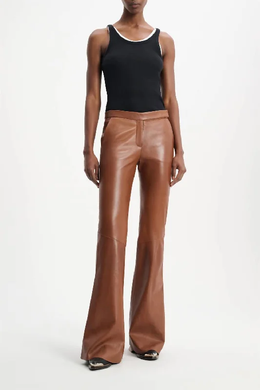 Holiday Glam Sleek Statement Pants In Brown Sugar