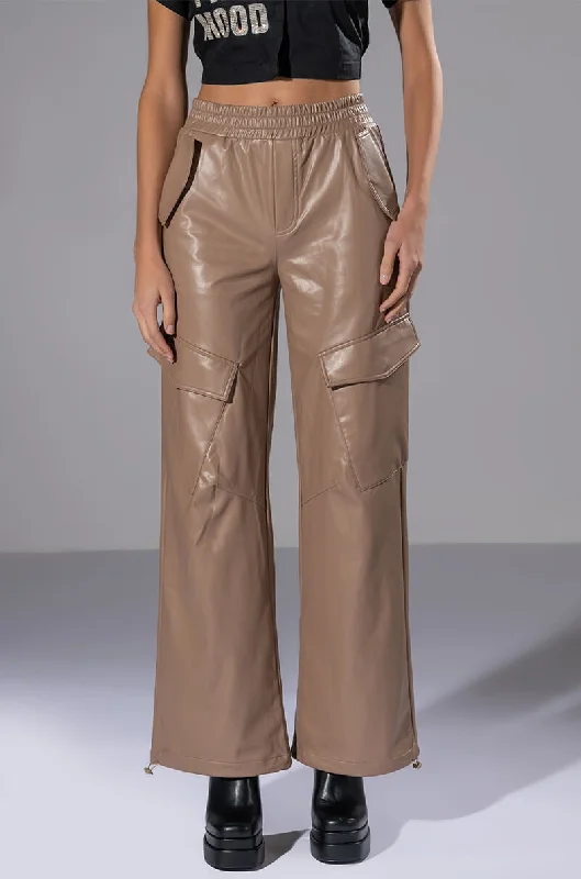 Women Wear Boutique ALWAYS WINNING FAUX LEATHER JOGGER