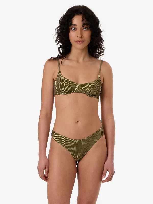 Elegant Women’s Clothing Online Alba Rib Classic Bikini Bottom - Pickle Green