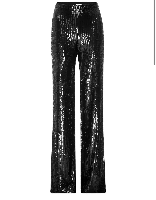 Redefining Women's Style Sequin Wide Leg Pants In Black