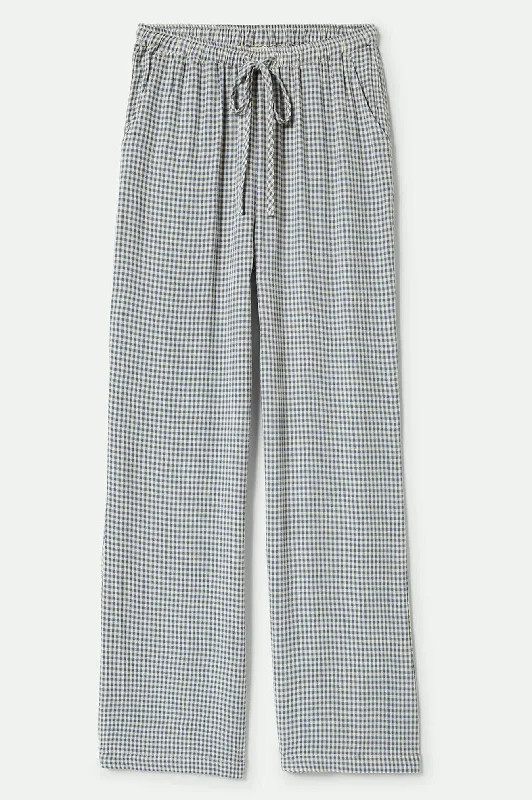 Fashionable Casual Tops Hudson Lounge Pant - Azure Blue Gingham