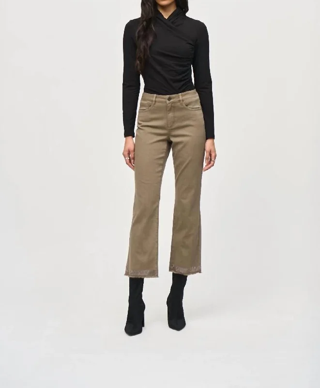 Evening Looks Straight Frayed Hem Pants In Java