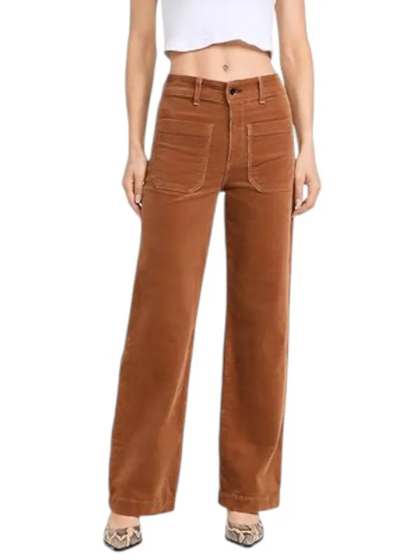 Glamorous Evening Wear Sailor Cord Pants In Caramel