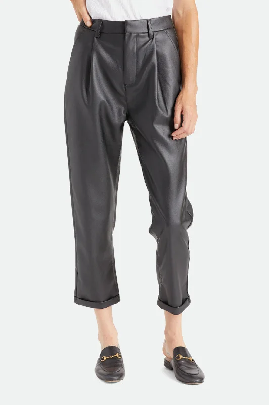 Modern Women’s Wardrobe Essentials Aberdeen Leather Trouser Pant - Black