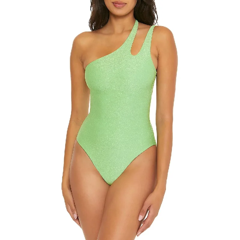 Best Online Boutiques Womens Shimmer Metallic One-Piece Swimsuit