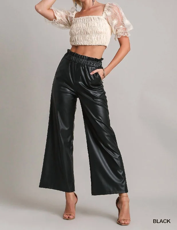 Stay Ahead In Style Classic Faux Crop Pant In Black