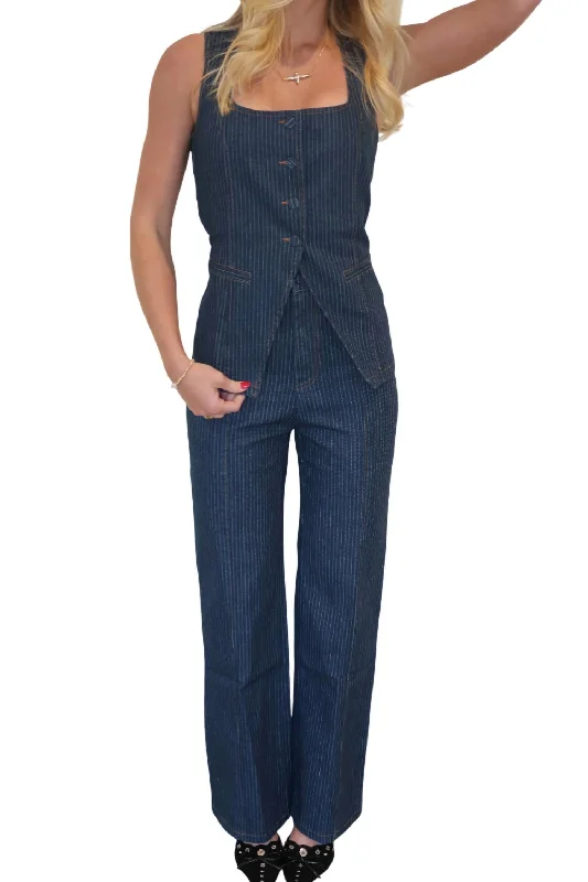 Sale Clearance All Talk Denim Set In Blue