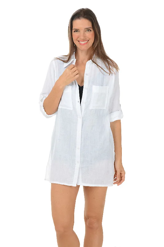 Urban Femme Streetwear Cotton Gauze Shirt Cover-Up