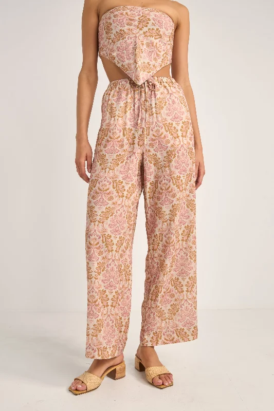 Online Clothing Boutiques Jessie Paisley Drawstring Pant Rose